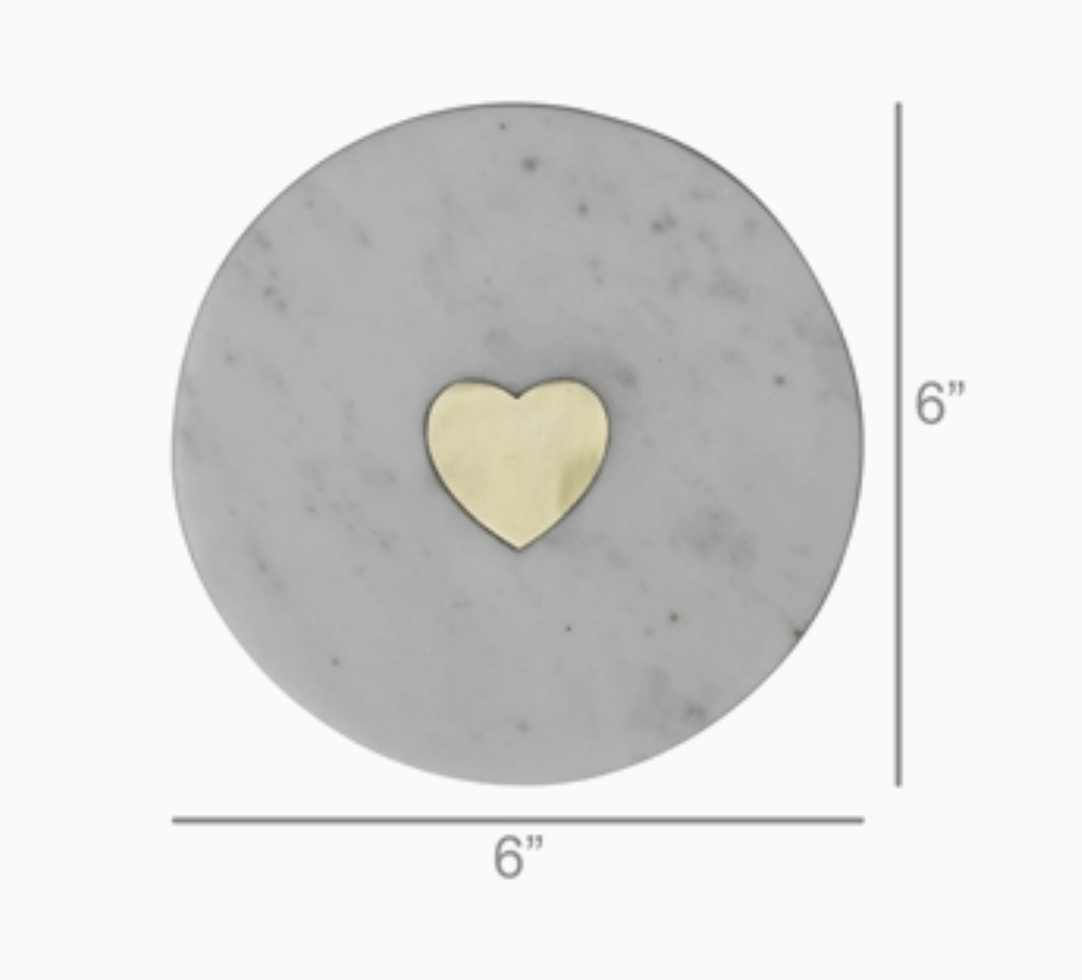 Inlaid Marble Tray - Heart - The Collective Park City