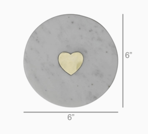 Inlaid Marble Tray - Heart - The Collective Park City