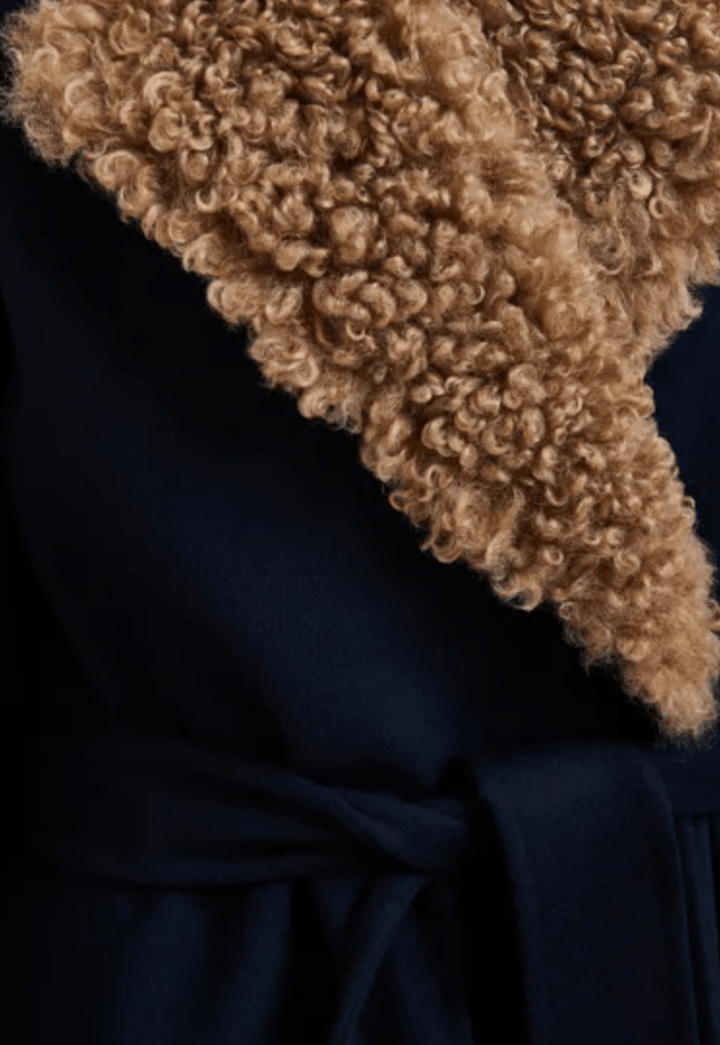 Irno Belted Coat w/Removable Fur Collar - The Collective Park City