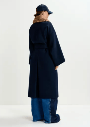 Irno Belted Coat w/Removable Fur Collar - The Collective Park City