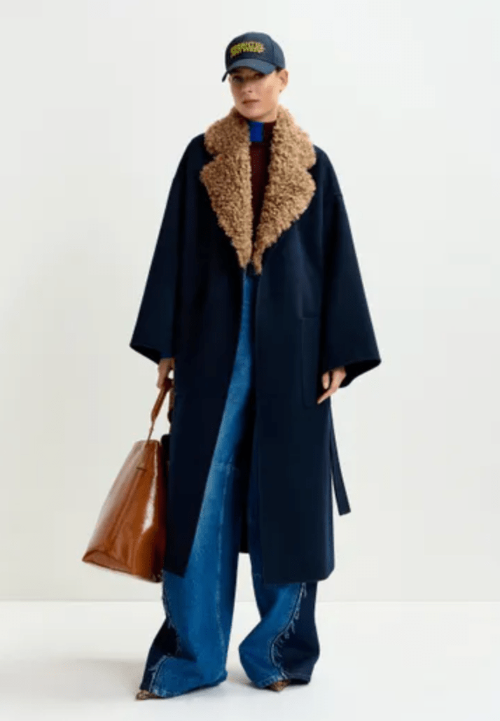 Irno Belted Coat w/Removable Fur Collar - The Collective Park City