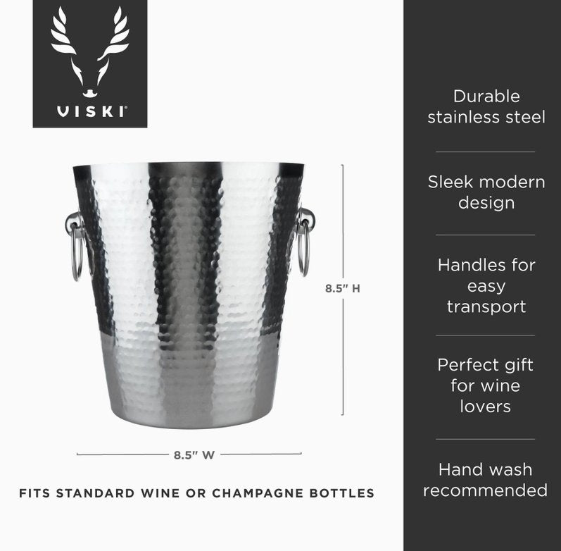 Irving Hammered Stainless Steel Ice Bucket - The Collective Park City