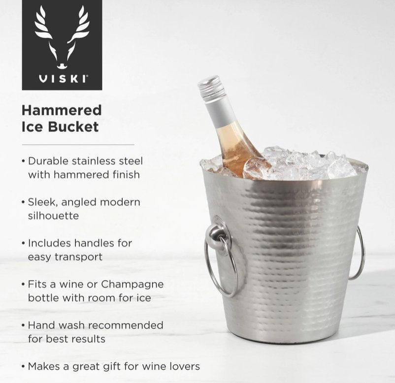 Irving Hammered Stainless Steel Ice Bucket - The Collective Park City