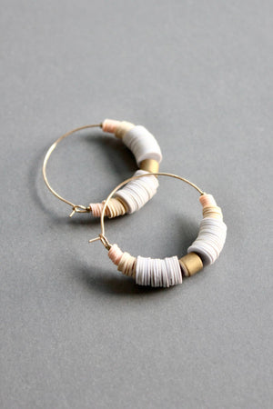 ISLE08 White and cream hoop earrings - The Collective Park City