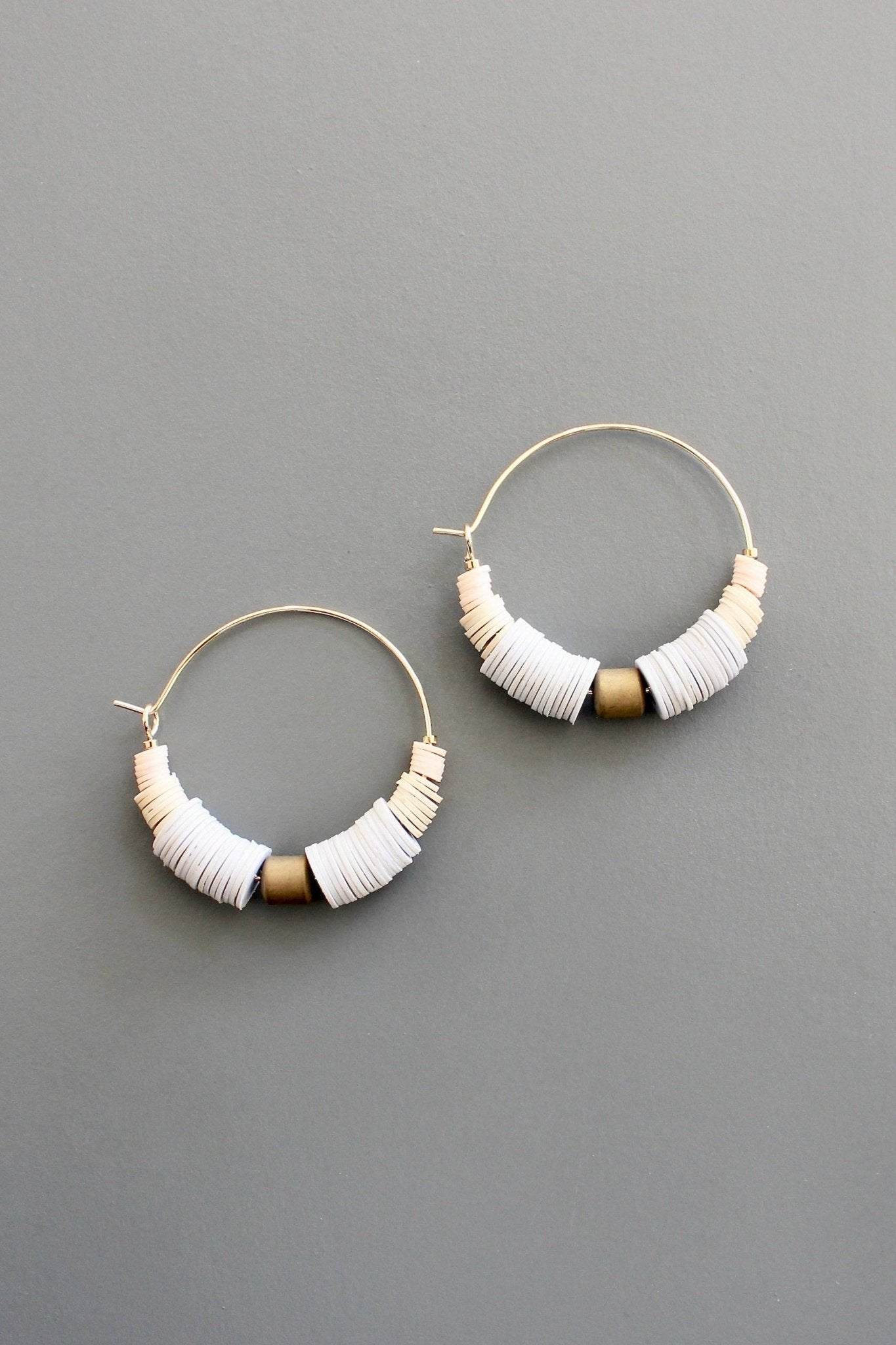 ISLE08 White and cream hoop earrings - The Collective Park City