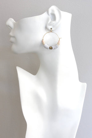 ISLE08 White and cream hoop earrings - The Collective Park City