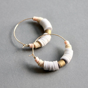 ISLE08 White and cream hoop earrings - The Collective Park City