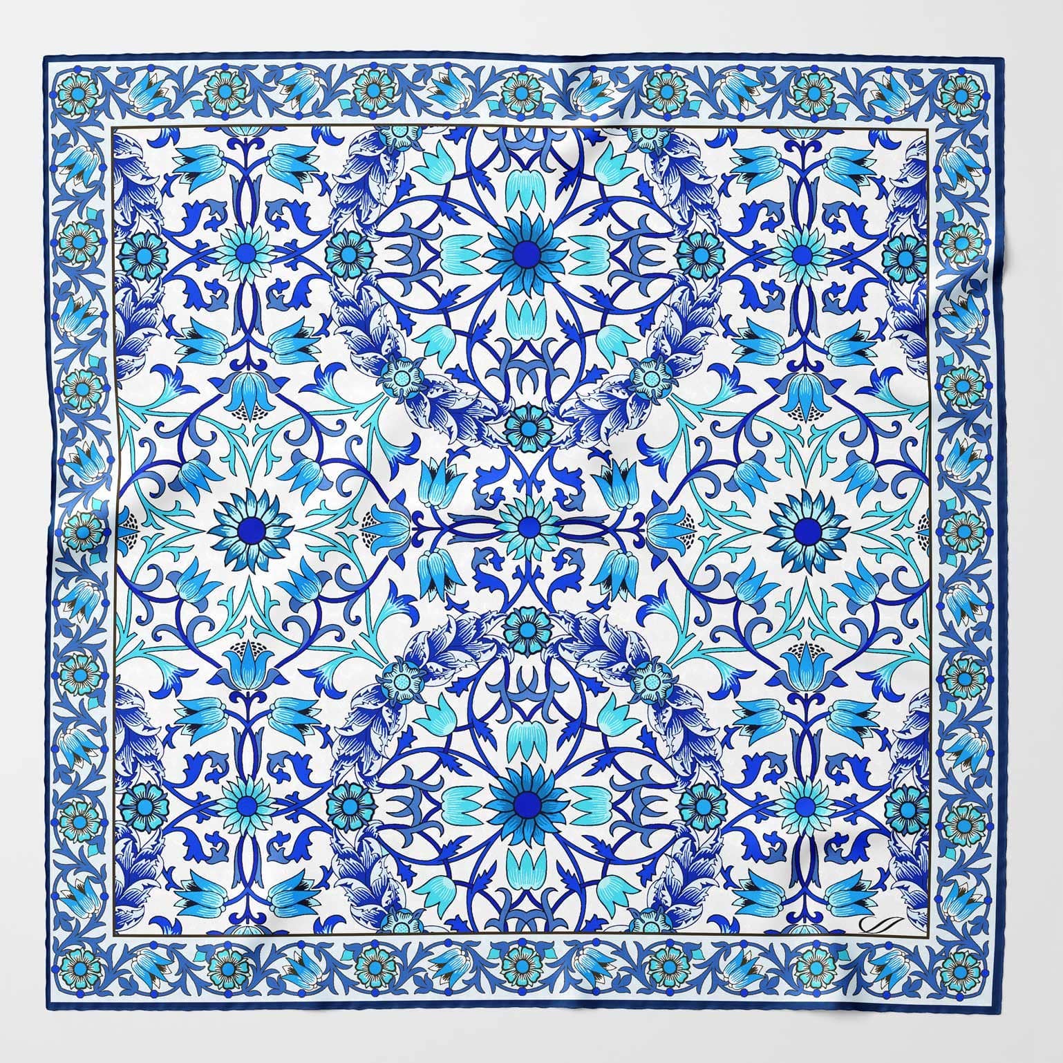 Itria - Silk Pocket Square Scarf - Blue - The Collective Park City