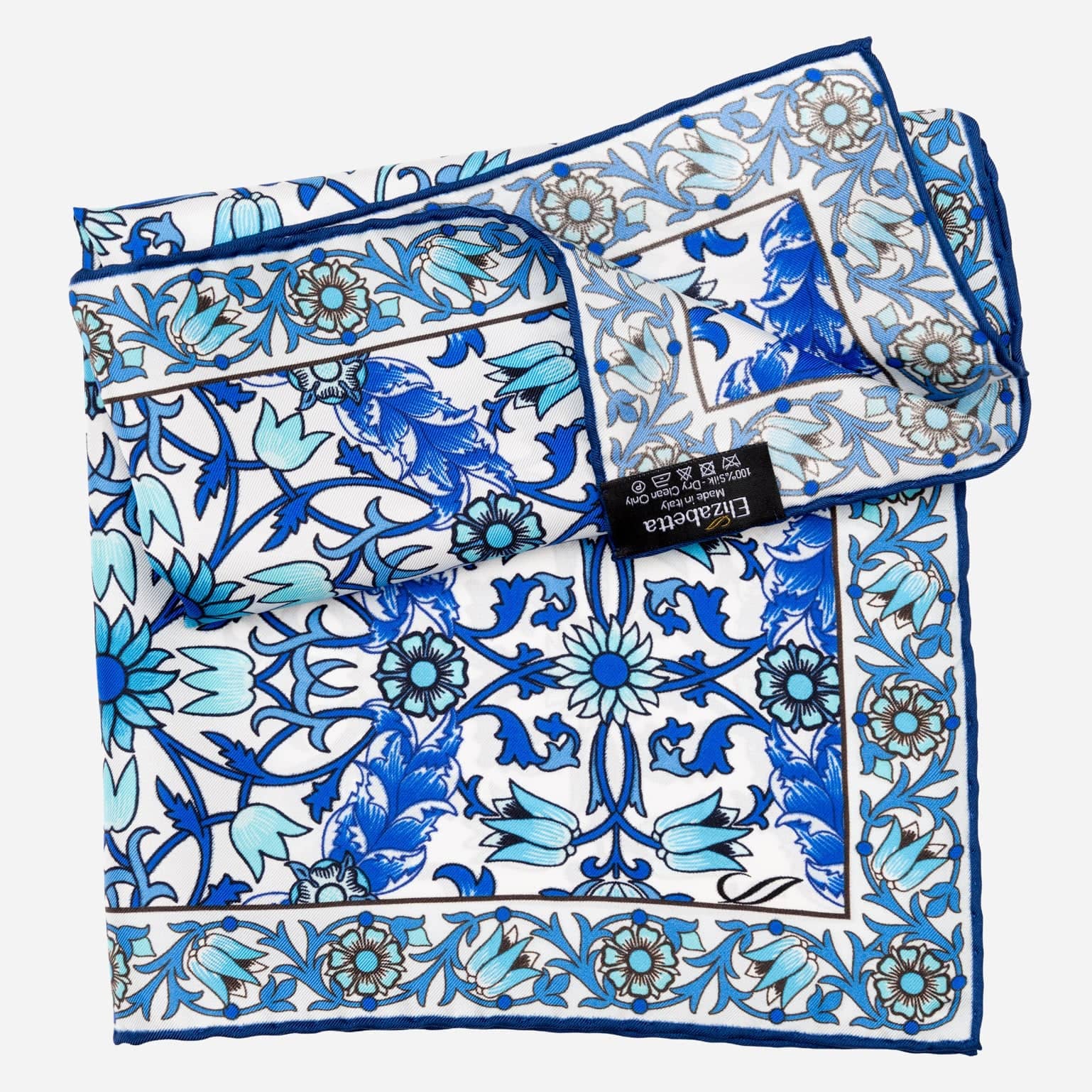 Itria - Silk Pocket Square Scarf - Blue - The Collective Park City