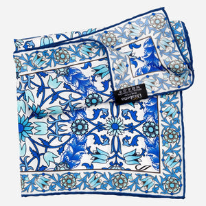 Itria - Silk Pocket Square Scarf - Blue - The Collective Park City