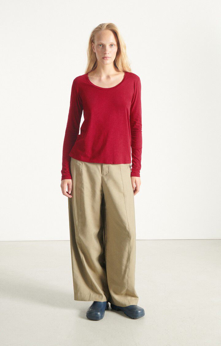 Jacksonville Long Sleeve Round - Neck T-shirt - Goji Berry - The Collective Park City