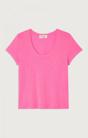 Jacksonville Scoop-Neck Tee - Flourescent Rose - The Collective Park City