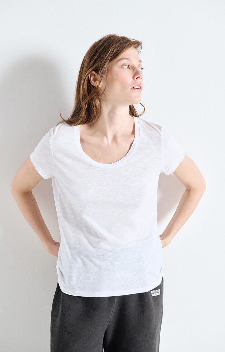 Jacksonville Short Sleeve Scoop-Neck Tee - Blanc - The Collective Park City