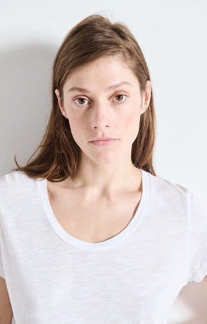 Jacksonville Short Sleeve Scoop-Neck Tee - Blanc - The Collective Park City