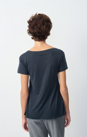 Jacksonville Short Sleeve V - Neck T-shirt - Navy - The Collective Park City