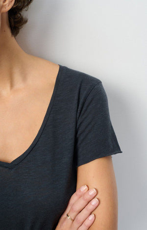 Jacksonville Short Sleeve V - Neck T-shirt - Navy - The Collective Park City