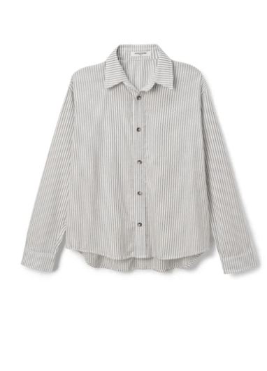 James Pinstripe Poplin Button Down Top - The Collective Park City
