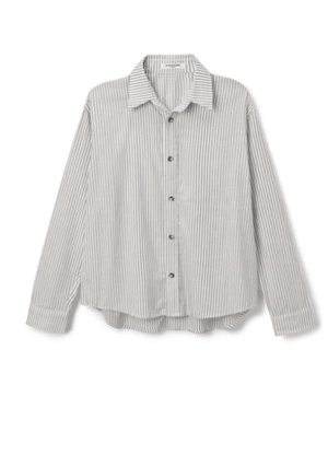 James Pinstripe Poplin Button Down Top - The Collective Park City