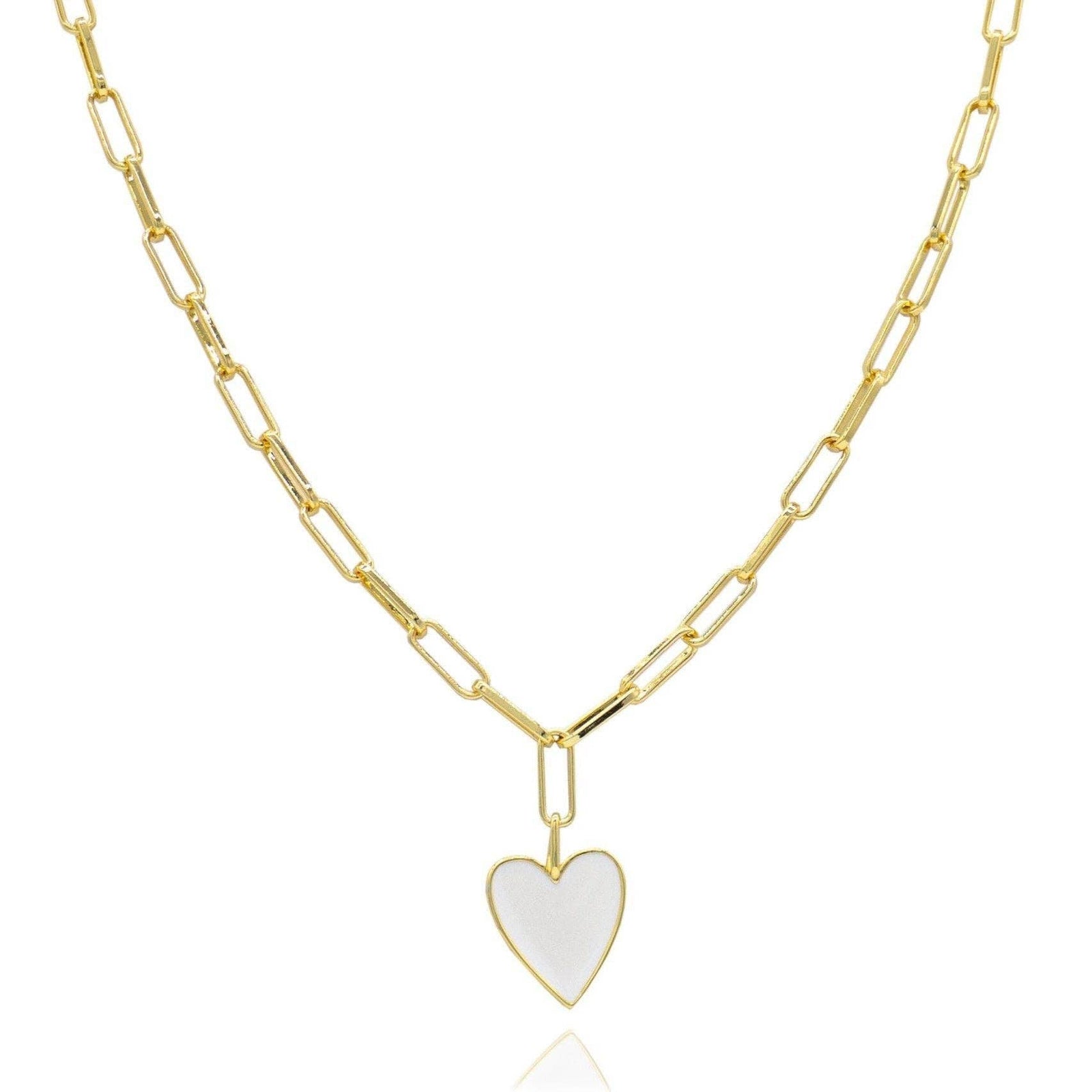 Jamie Enamel Heart - White - The Collective Park City