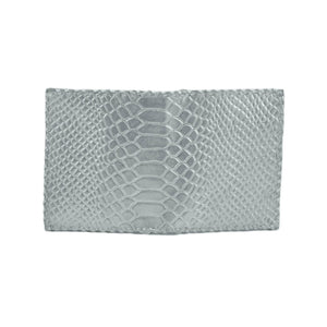 Jane Folding Card Holder - Croc Embossed Leather: Silver - The Collective Park City