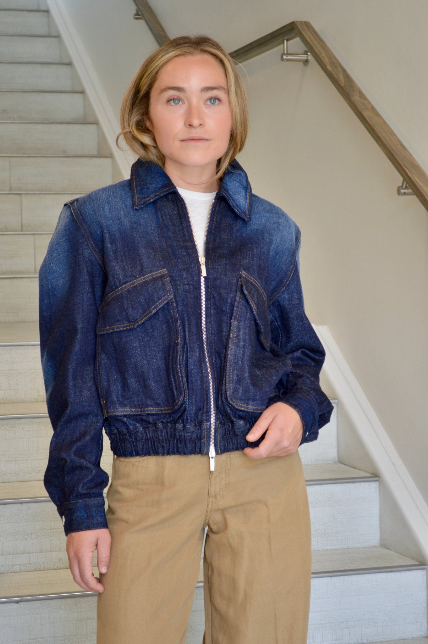 Janet Denim Bomber Jacket - The Collective Park City