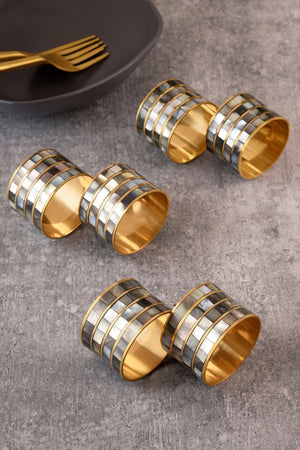 Jardin Napkin Rings: Black - The Collective Park City