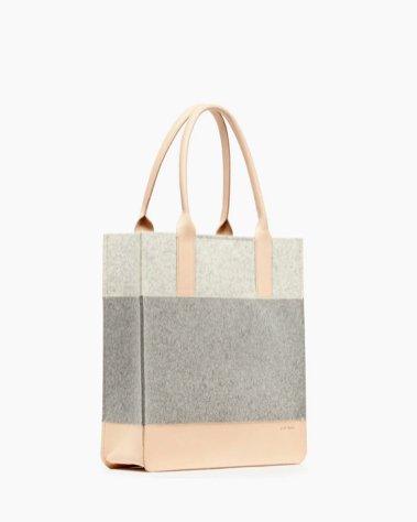 Jaunt Merino Wool Felt Tote - Granite/Natural - The Collective Park City