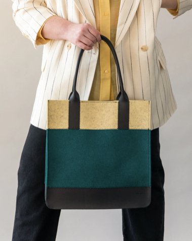 Jaunt Merino Wool Felt Tote - Kombu/Champagne - The Collective Park City