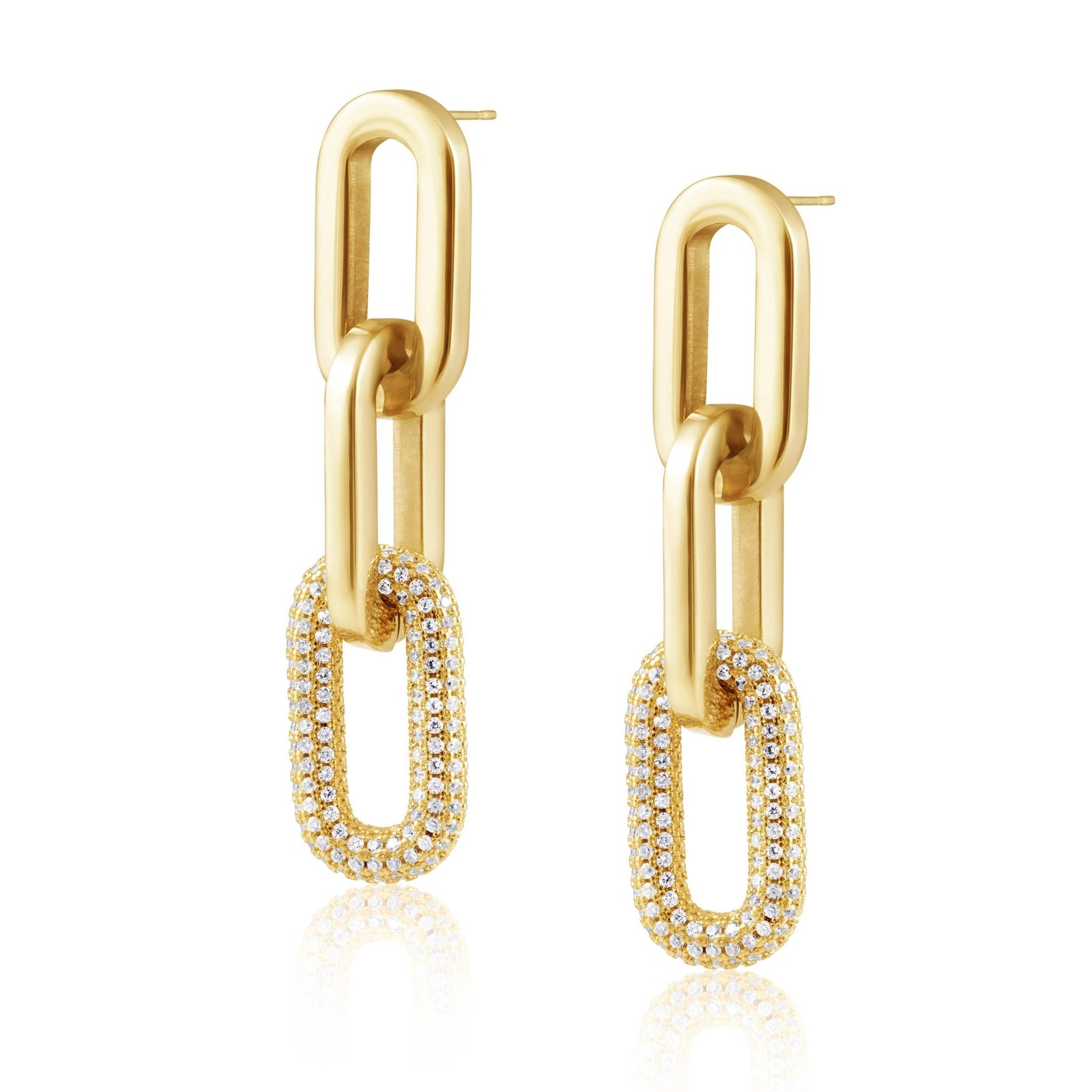 Jenna Pave Earrings - Gold - The Collective Park City