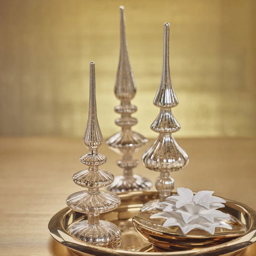 Jewel Glass Finial - Silver - The Collective Park City