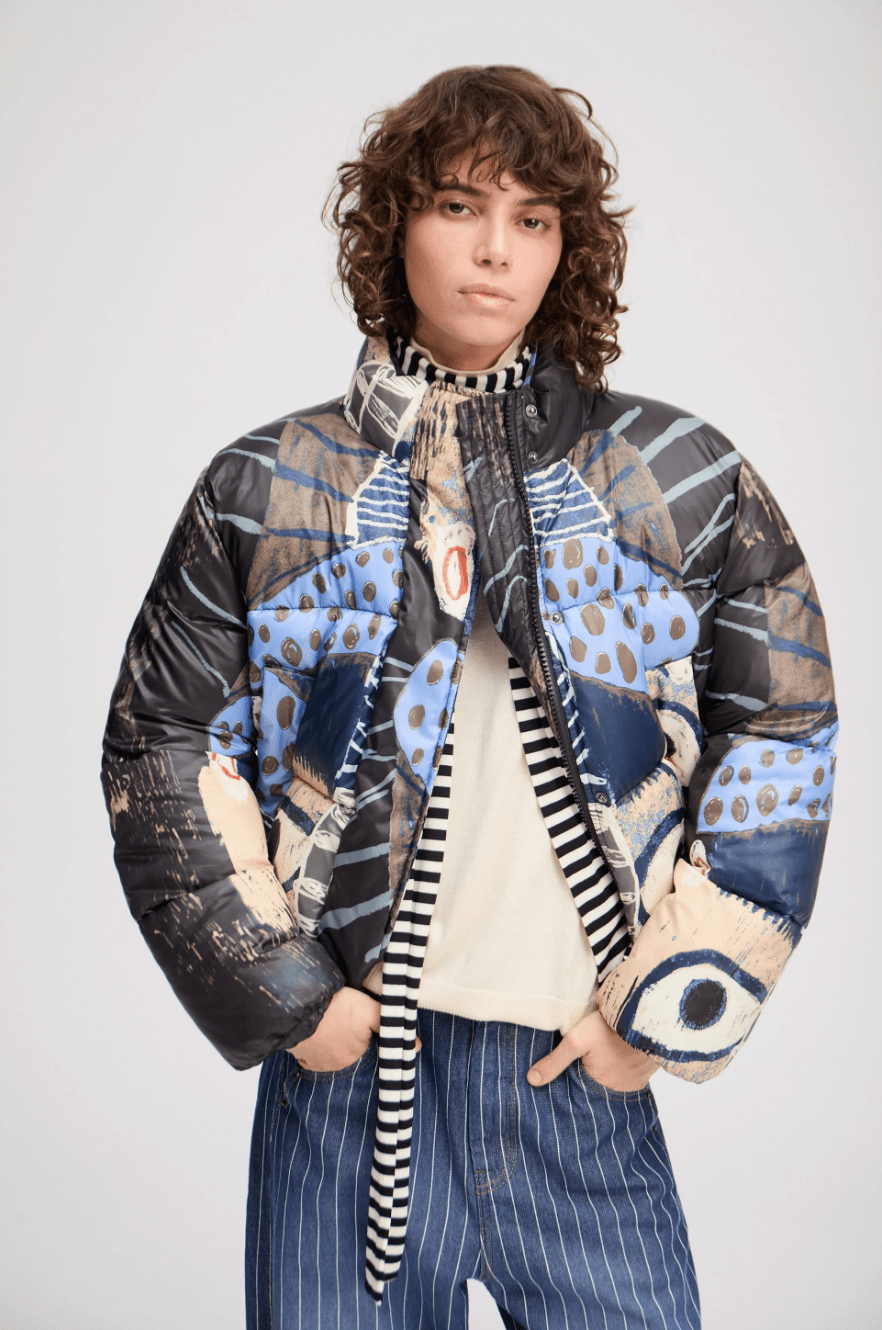 Juba Printed Puffy Coat - The Collective Park City