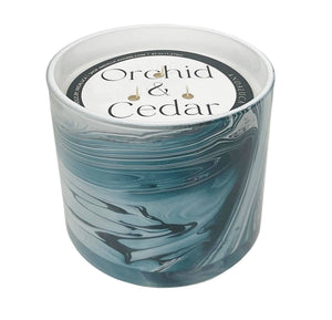 JUMBO Orchid & Cedar 45 oz. Swirl Glass Candle - The Collective Park City