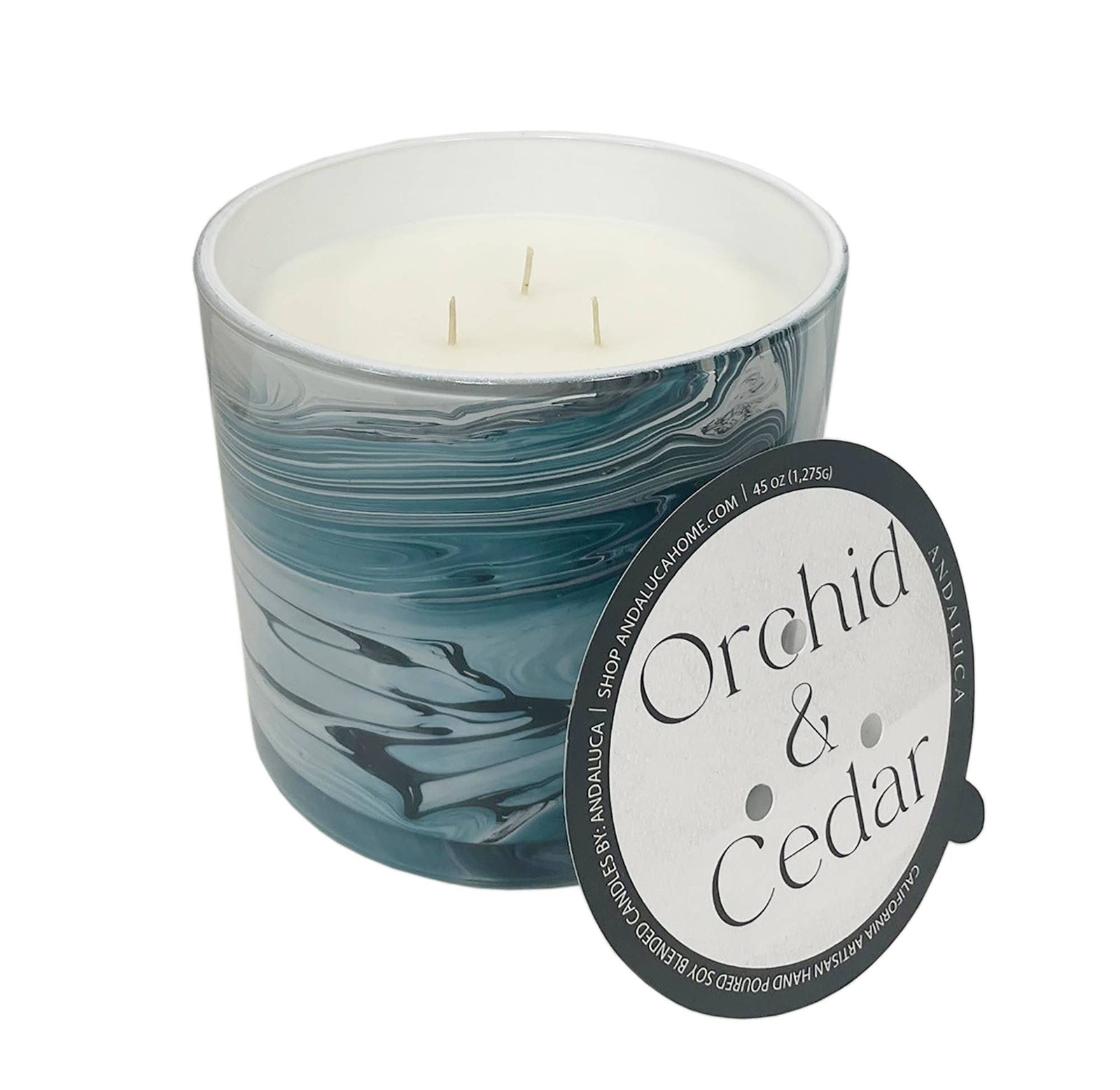 JUMBO Orchid & Cedar 45 oz. Swirl Glass Candle - The Collective Park City
