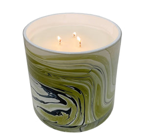 JUMBO Vetiver & Oak 45 oz. Swirl Glass Candle - The Collective Park City