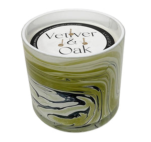JUMBO Vetiver & Oak 45 oz. Swirl Glass Candle - The Collective Park City