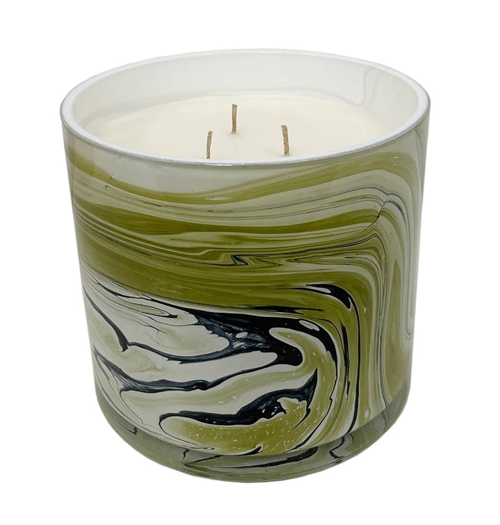 JUMBO Vetiver &amp; Oak 45 oz. Swirl Glass Candle - The Collective Park City
