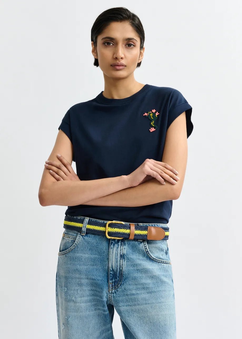Jungala Embroidered T-Shirt - The Collective Park City