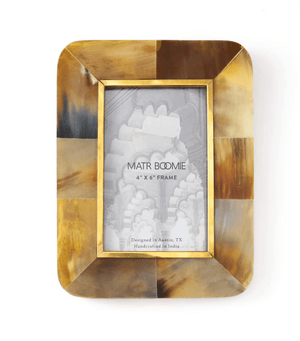 Kachhua 4x6 Rounded Picture Frame - Horn, Brass Inlay - The Collective Park City