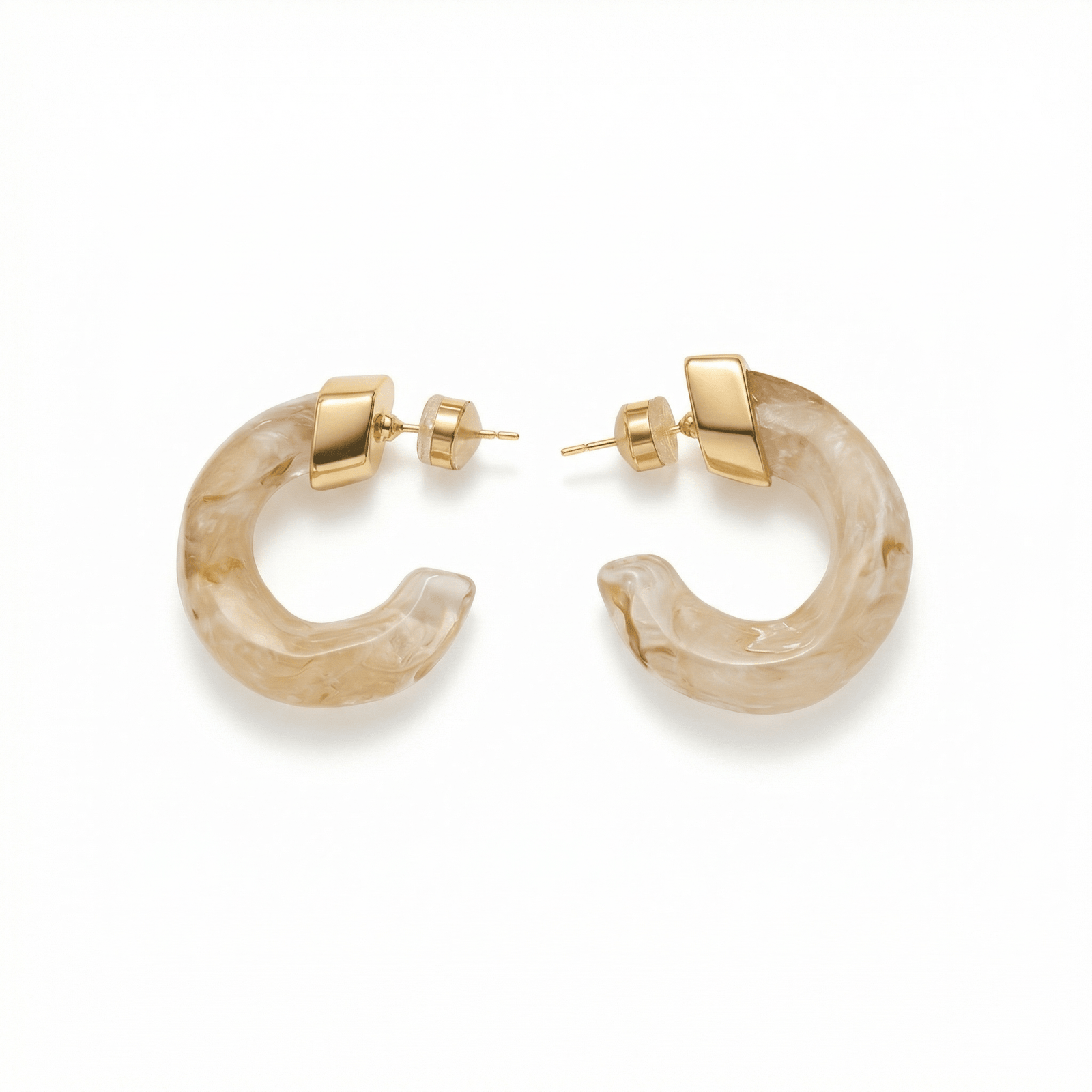 Kaia Hoops - Beige - The Collective Park City