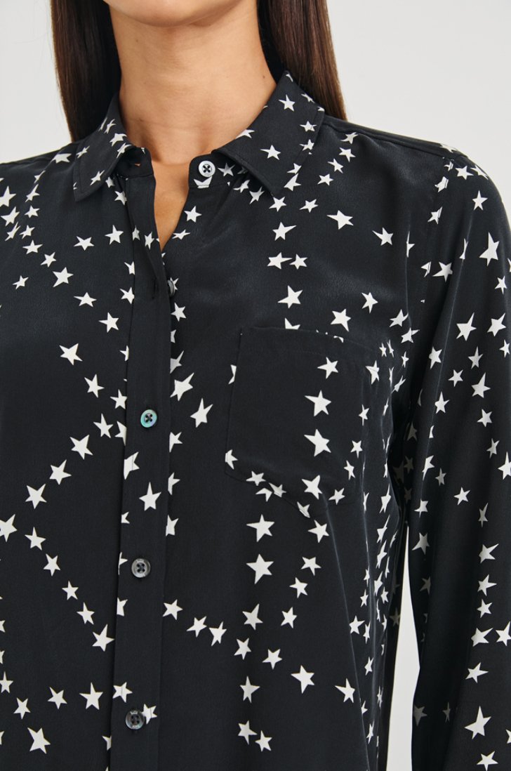 Kate Button Down Top - Black Star Chains - The Collective Park City