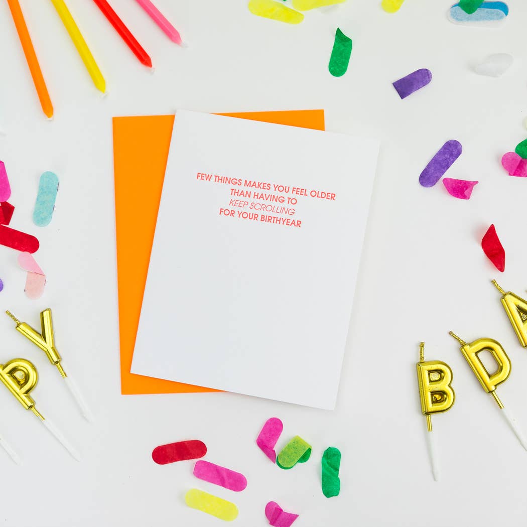 Keep Scrolling - Funny Birthday Letterpress Greeting Card - The Collective Park City