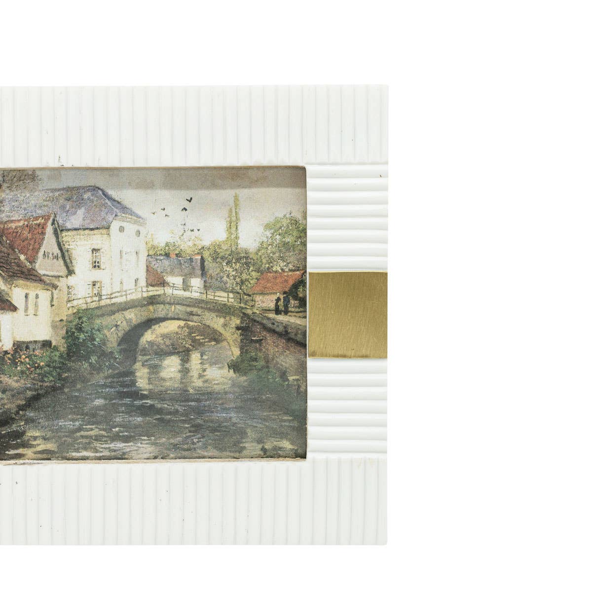 Kesia Resin Photo Frame - White/Brass 4X6 - The Collective Park City