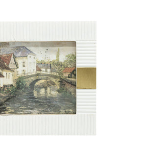 Kesia Resin Photo Frame - White/Brass 4X6 - The Collective Park City