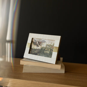 Kesia Resin Photo Frame - White/Brass 4X6 - The Collective Park City