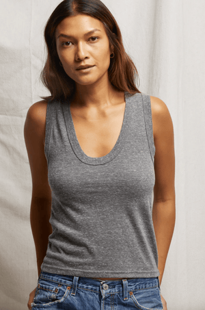khara U - Neck Tank Top - Heather Grey - The Collective Park City