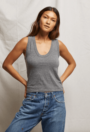 khara U - Neck Tank Top - Heather Grey - The Collective Park City
