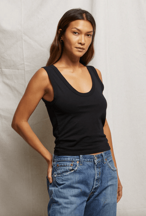 khara U - Neck Tank Top - True Black - The Collective Park City