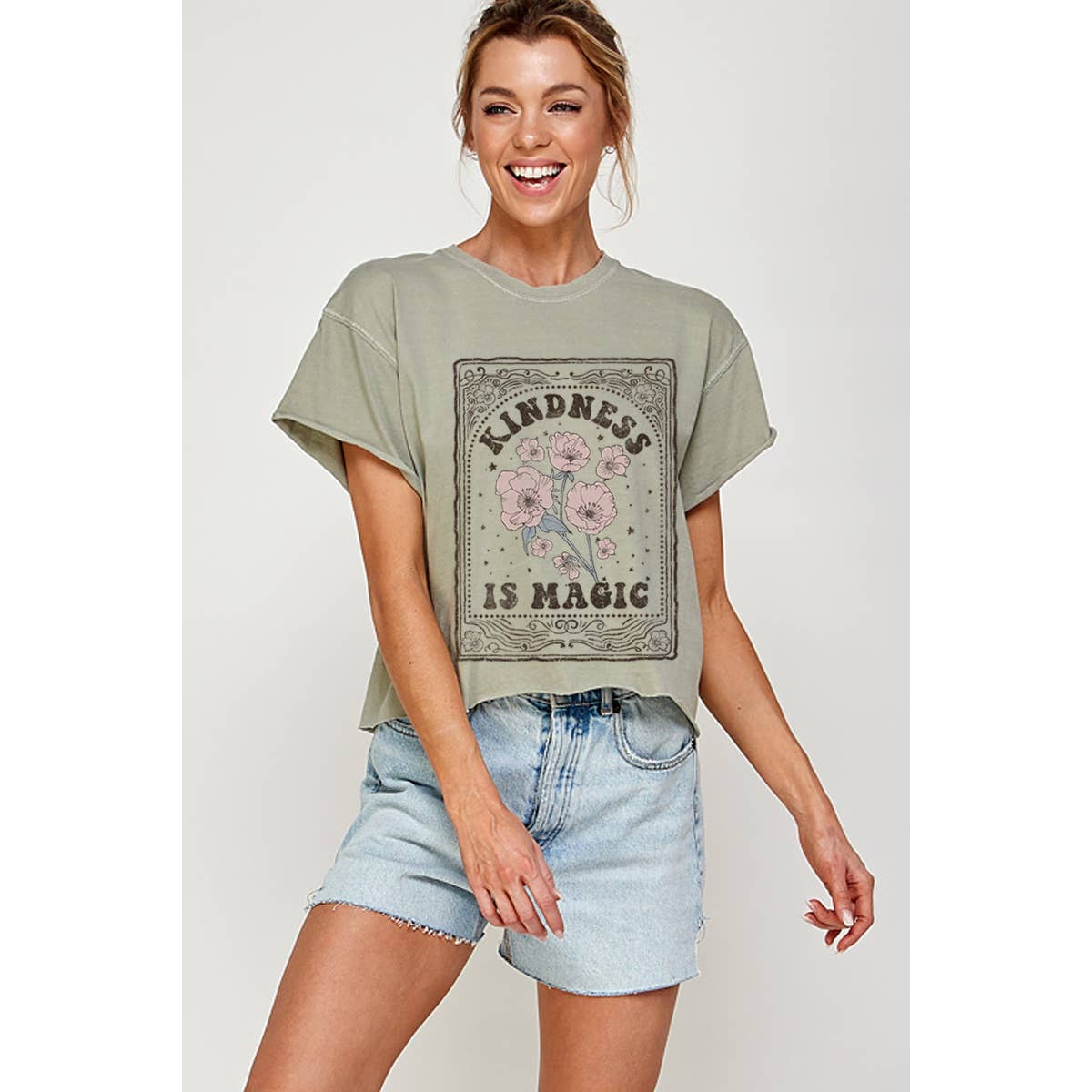 KIND IS MAGIC Vintage Crop Tee - The Collective Park City