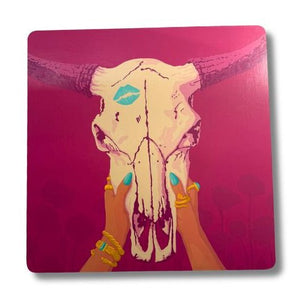 "Kissed the Cow Skull" Original Painting - The Collective Park City