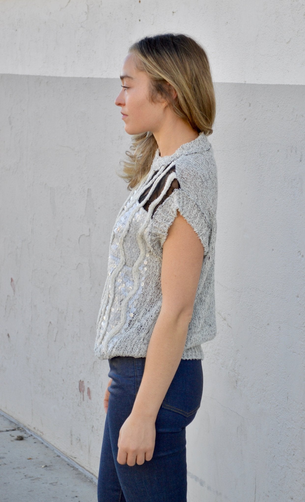 Knit & Sequin Sweater Vest - The Collective Park City